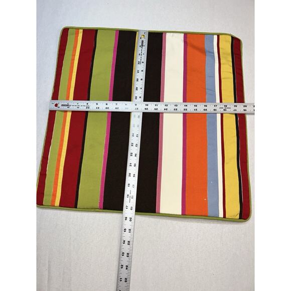 Pottery Barn Gross Grain Ribbon Multicolor Decorative Pillow Cover 20X20 Bright - Picture 2 of 8